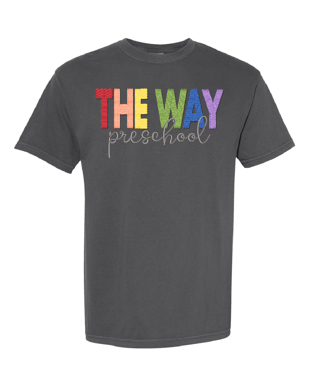 Youth | Comfort Colors T-shirt: The Way Preschool Faux Embroidery