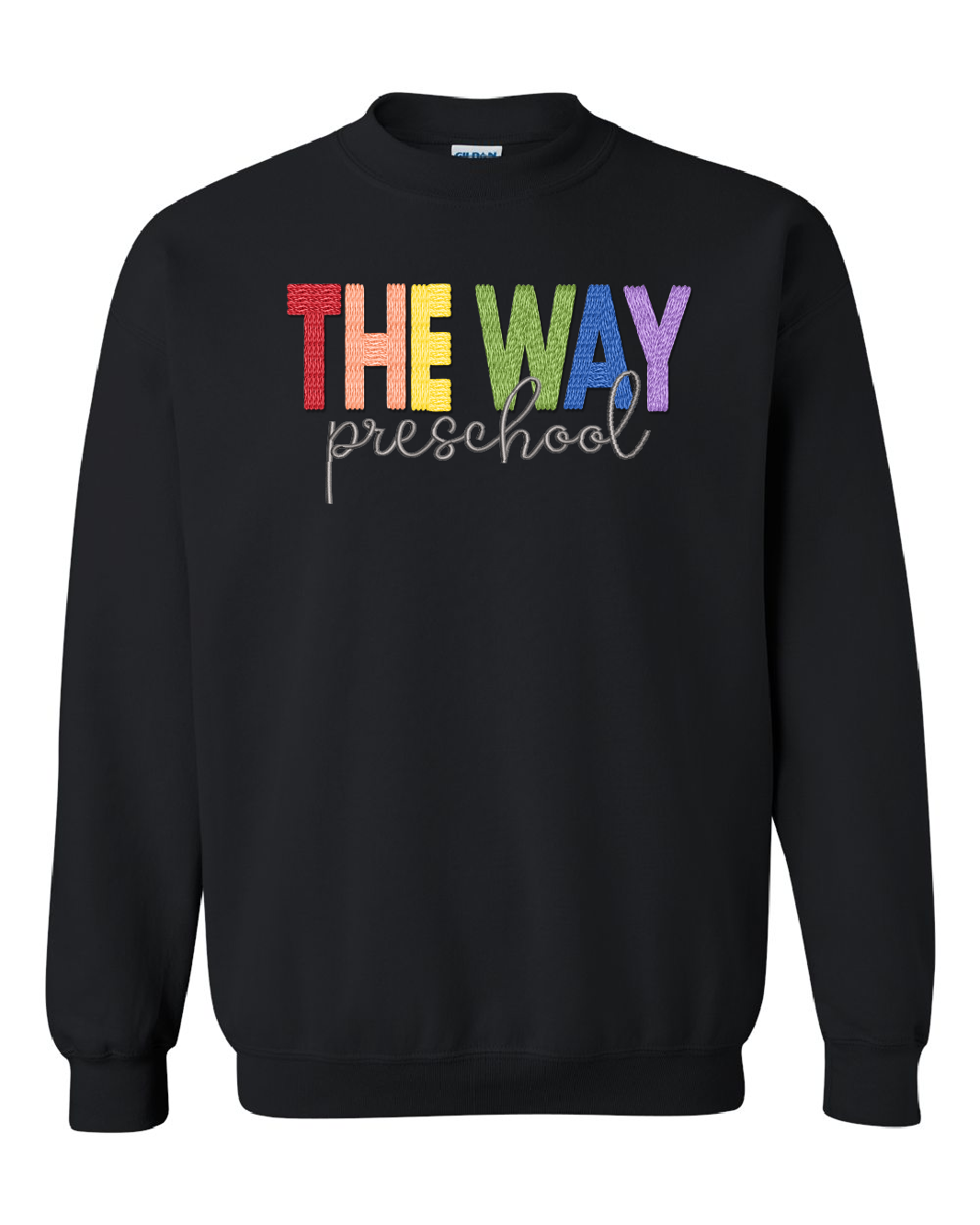 Youth | Gildan Crewneck: The Way Preschool Faux Embroidery