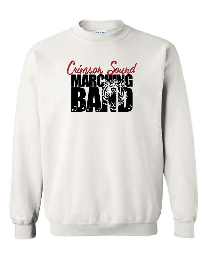 Gildan Crewneck Sweatshirt: CS Marching Band Tiger & Music Notes
