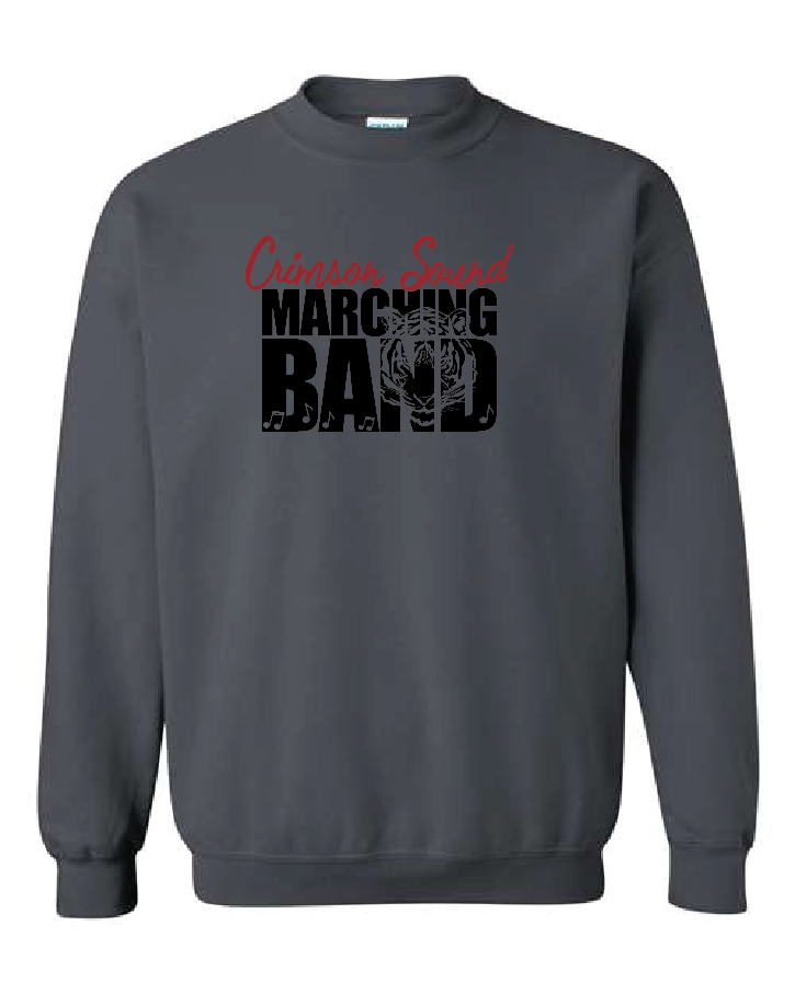 Gildan Crewneck Sweatshirt: CS Marching Band Tiger & Music Notes