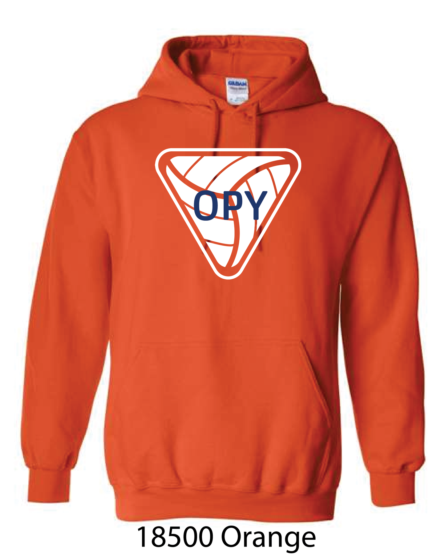 Gildan Hooded Sweatshirt: OPY V-Ball LOGO