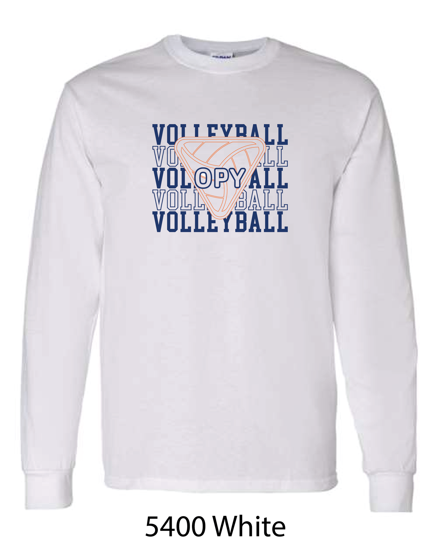 Gildan Long Sleeve T-Shirt: Volleyball Repeating