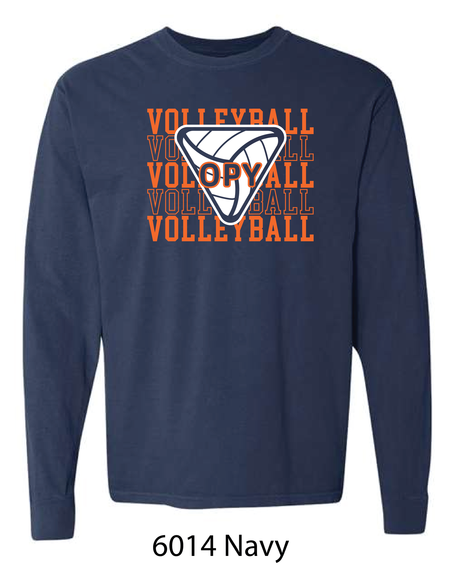 Comfort Colors Long Sleeve T-Shirt: Volleyball Repeating