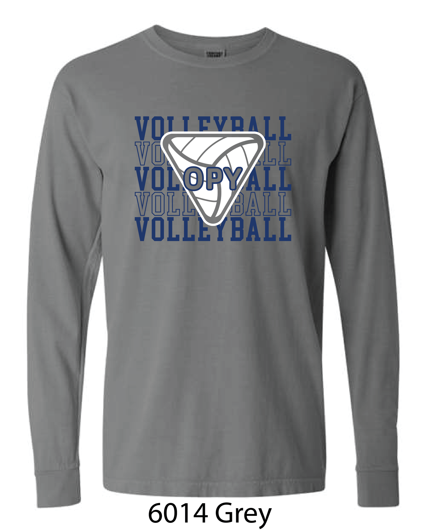 Comfort Colors Long Sleeve T-Shirt: Volleyball Repeating