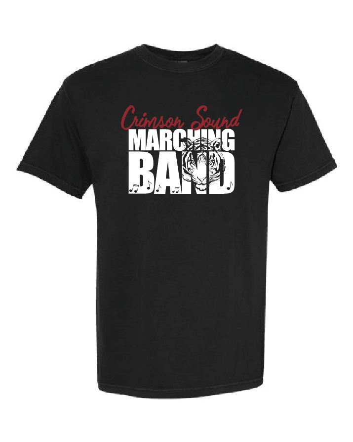 Comfort Colors T-Shirt: CS Marching Band Tiger & Music Note
