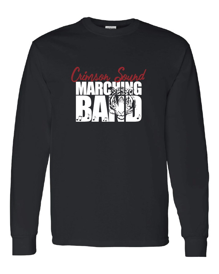 Gildan LS Shirt: CS Marching Band Tiger & Music Notes