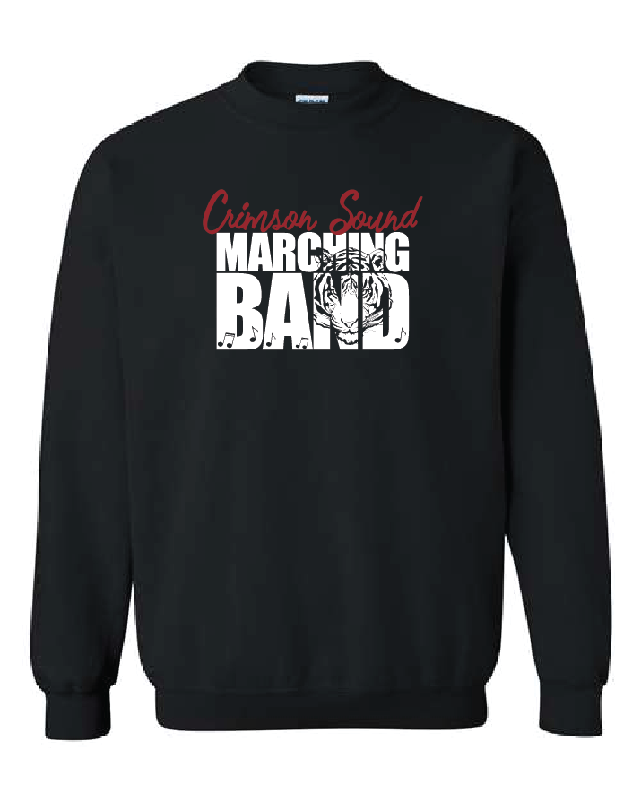 Gildan Crewneck Sweatshirt: CS Marching Band Tiger & Music Notes