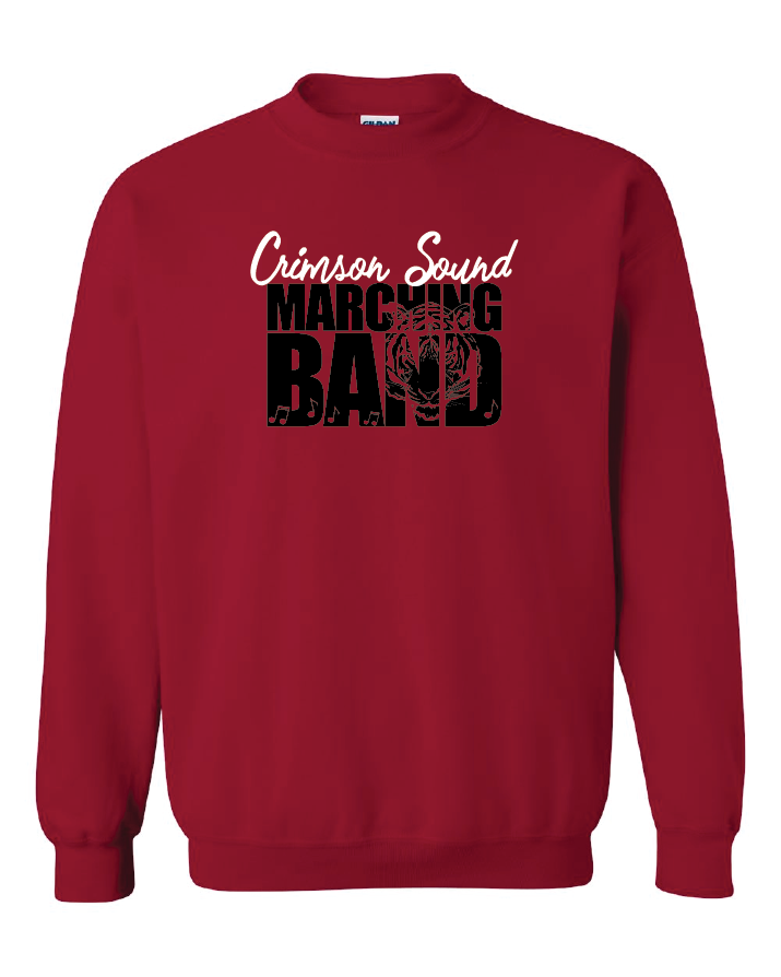 Gildan Crewneck Sweatshirt: CS Marching Band Tiger & Music Notes