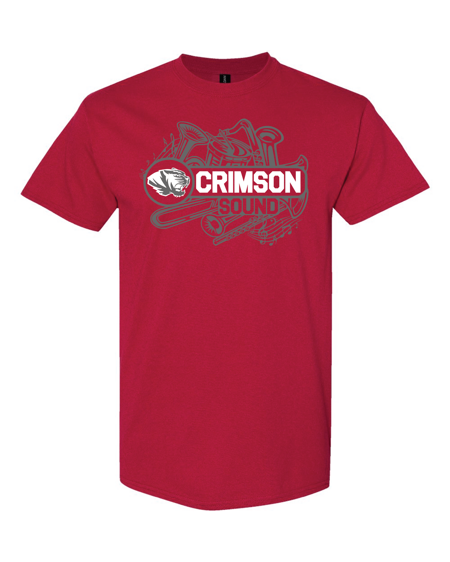 Gildan Heavy Cotton T-Shirt: Crimson Sound w/ Instruments