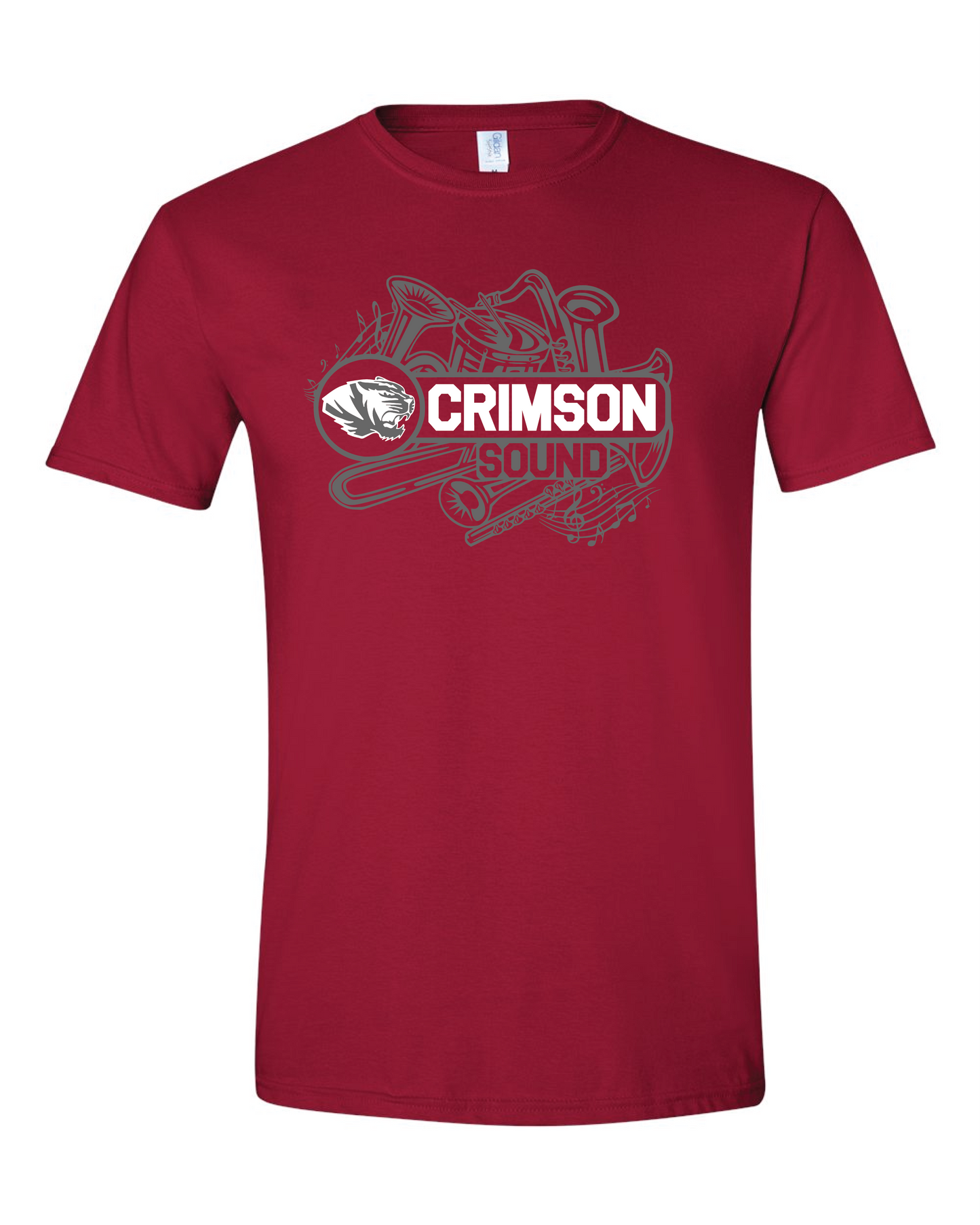 Gildan Soft style T-Shirt: Crimson Sound w/ Instruments