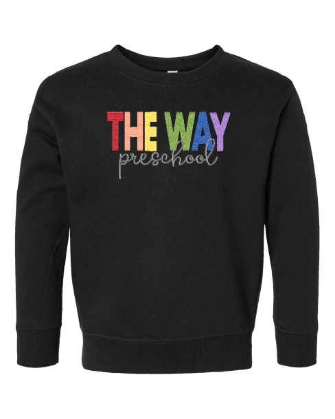 Toddler | Rabbit Skins Crewneck: The Way Preschool Faux Embroidery
