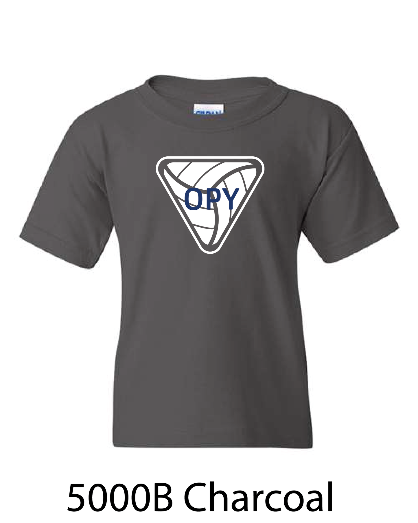 YOUTH Gildan Heavy Cotton T-Shirt: OPY V-Ball LOGO