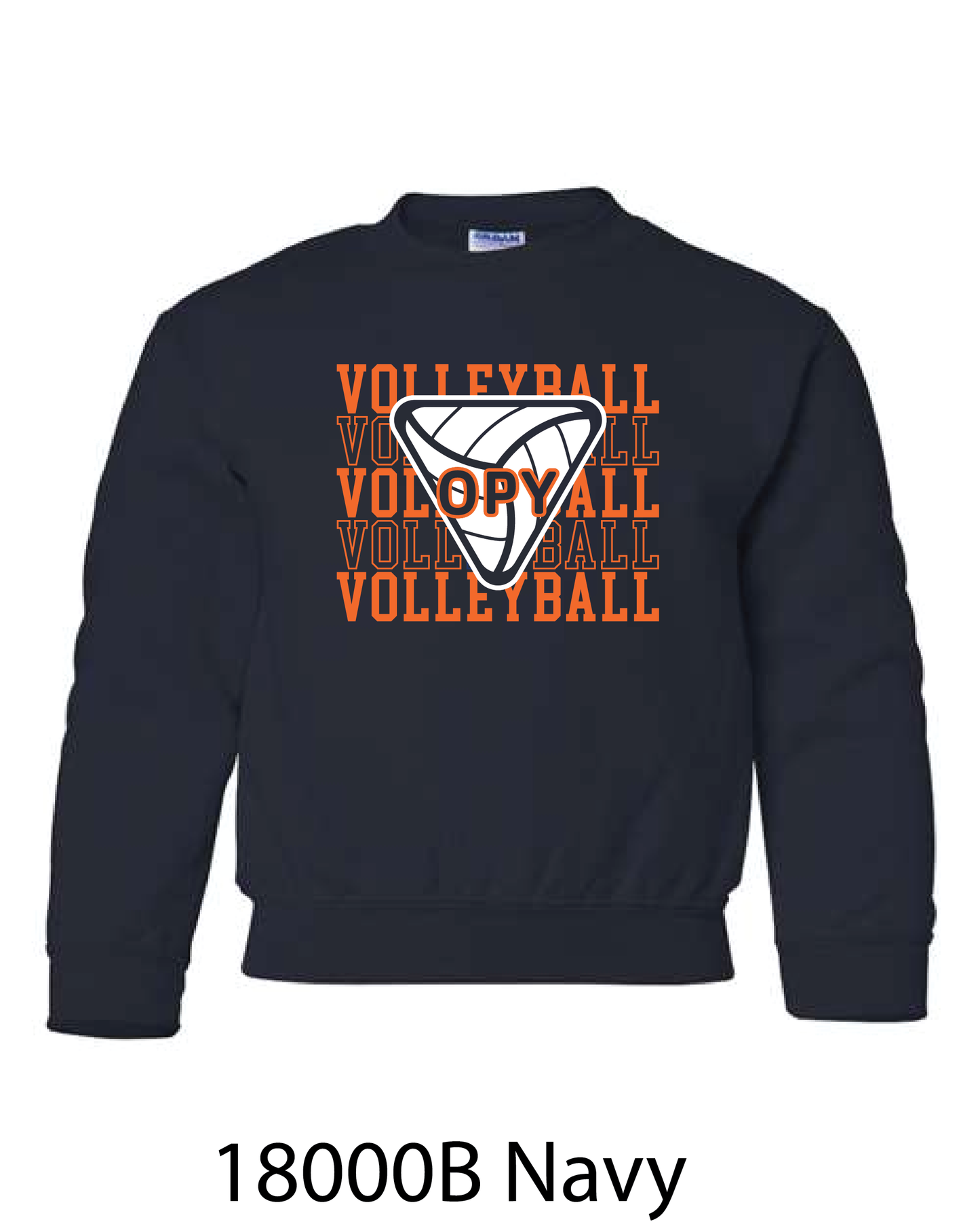 YOUTH Gildan Crewneck Sweatshirt: Volleyball Repeating