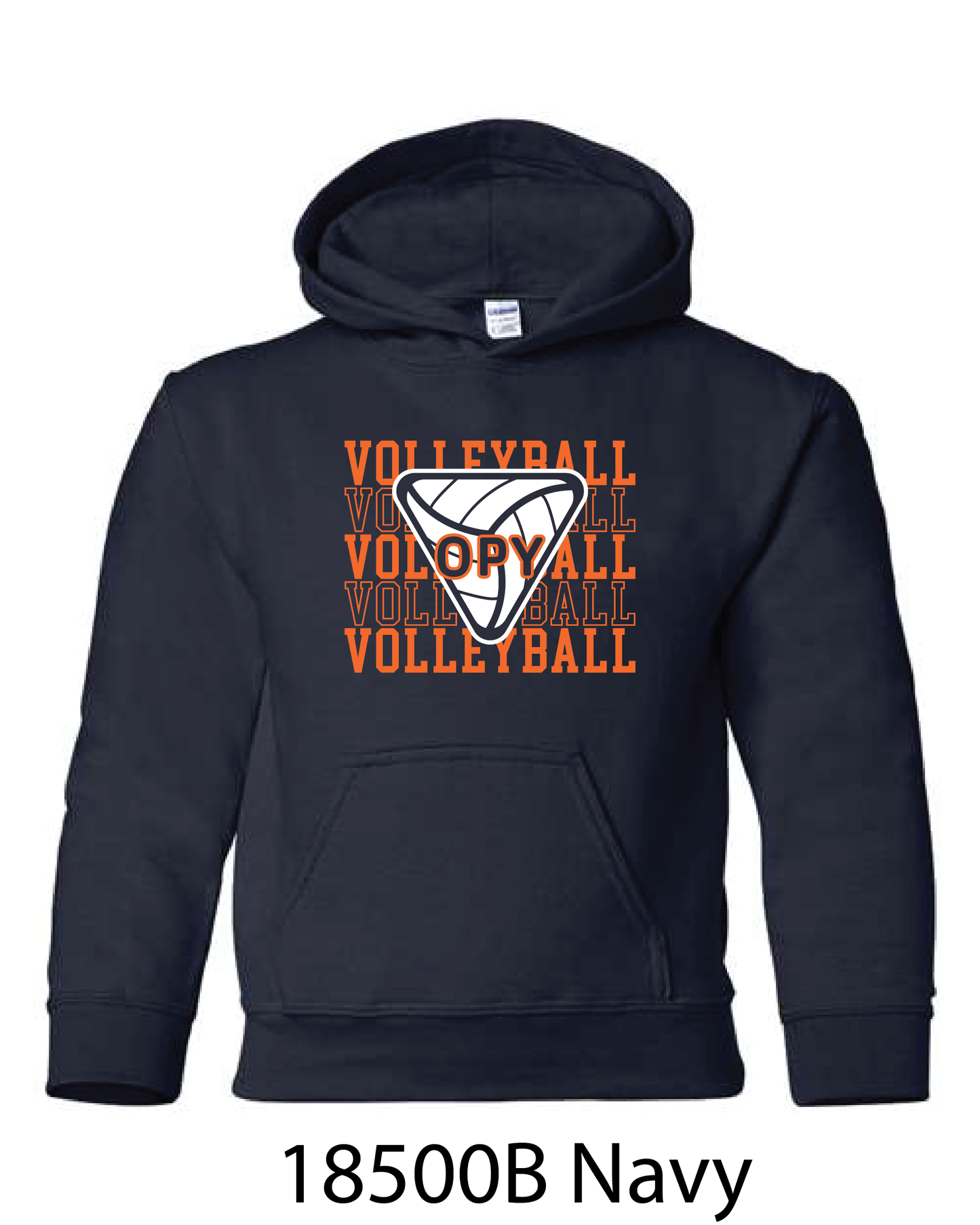 YOUTH Gildan Hooded Sweatshirt: Volleyball Repeating