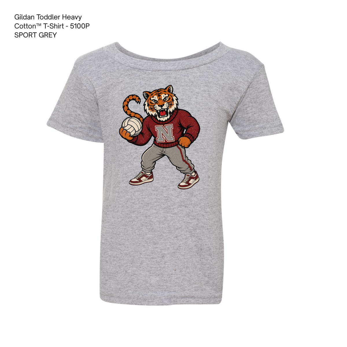 Gildan Heavy Cotton Tee, NHS Volleyball: Vintage Tiger