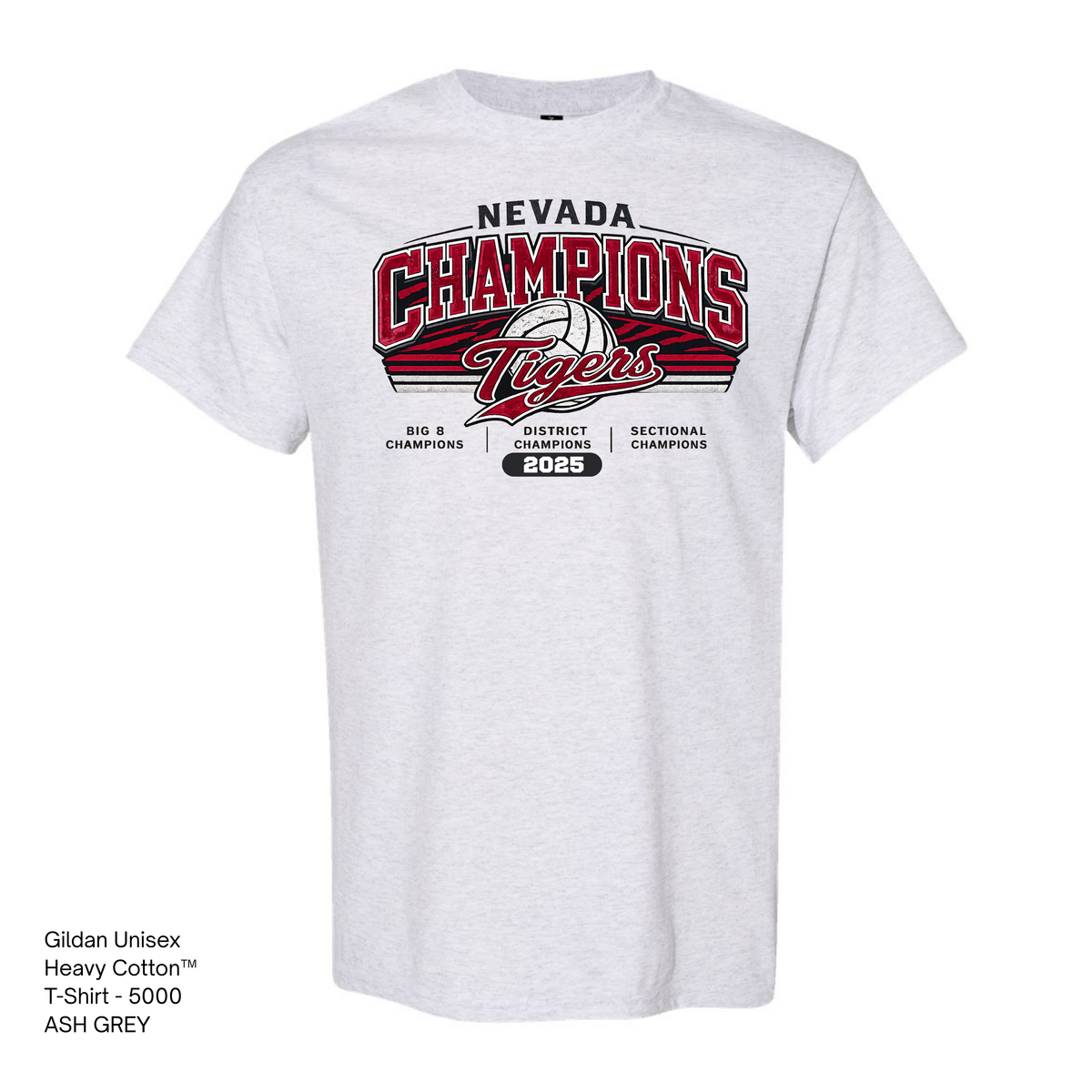 Gildan Heavy Cotton Tee, NHS Volleyball, Champion