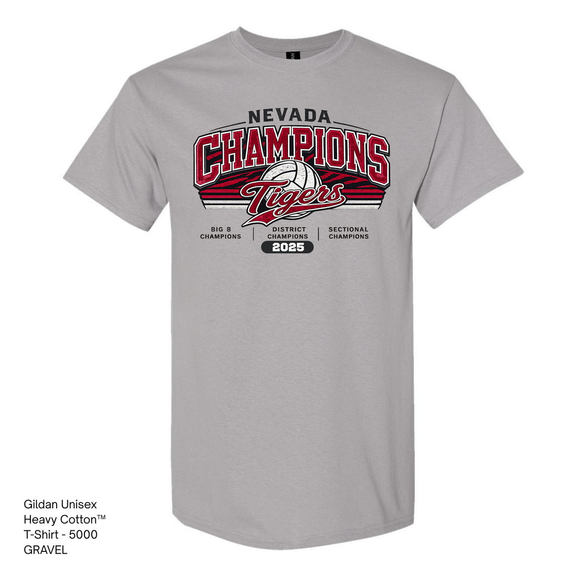 Gildan Heavy Cotton Tee, NHS Volleyball, Champion