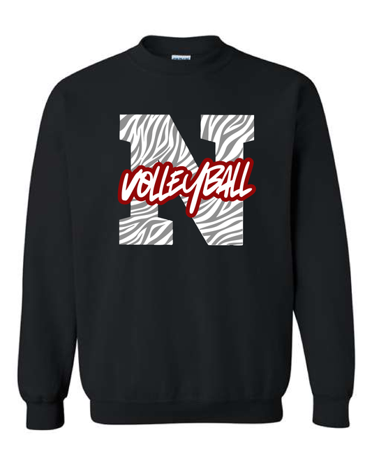 Tiger Print N: Gildan Crewneck Sweatshirt