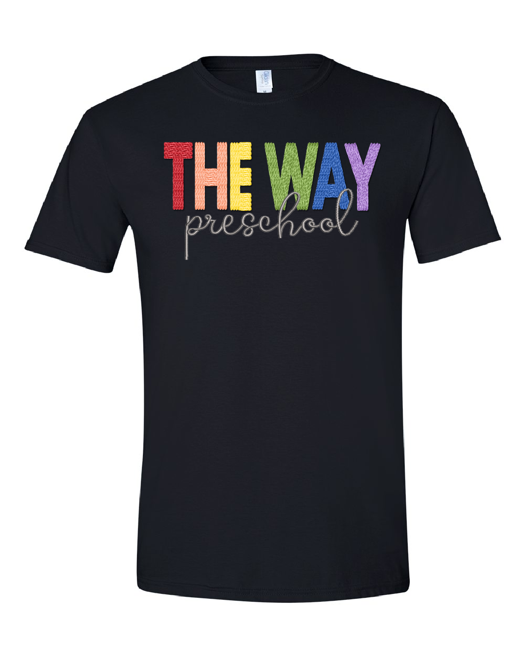 Youth |  Gildan Soft style T-shirt: The Way Preschool Faux Embroidery