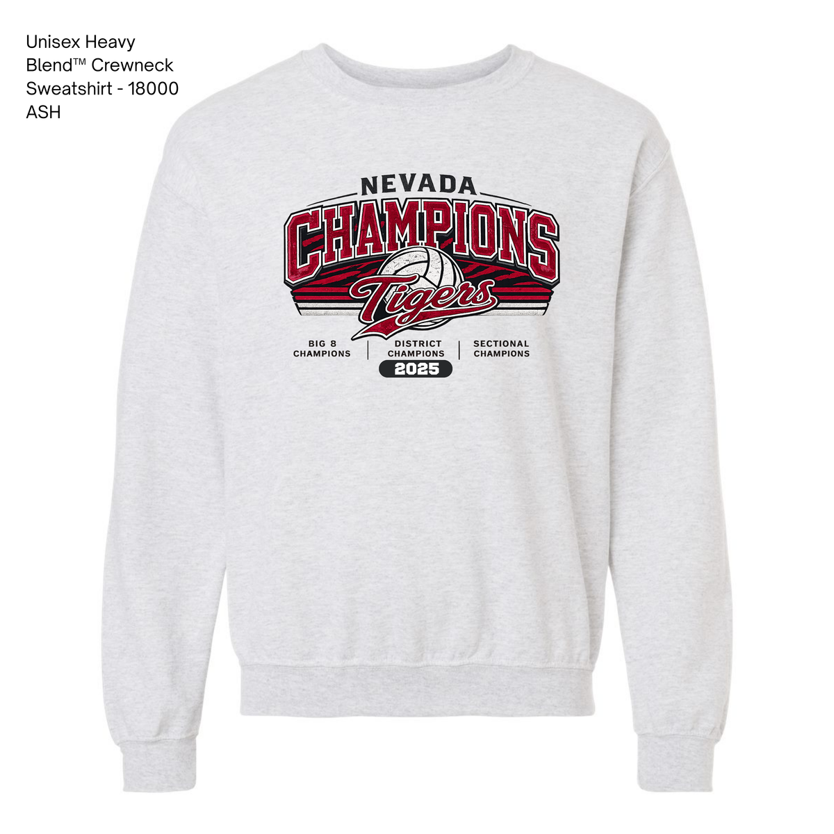 Gildan Crewneck, NHS Volleyball: Champion