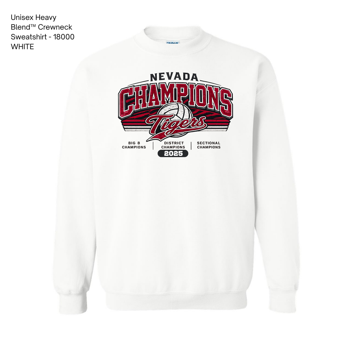 Gildan Crewneck, NHS Volleyball: Champion