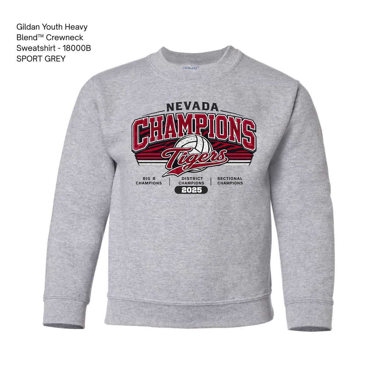 Gildan Crewneck, NHS Volleyball: Champion