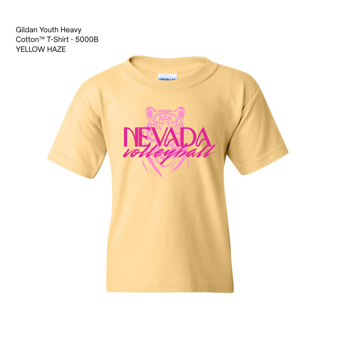 Gildan Heavy Cotton Tee, NHS Volleyball: Pink Tiger