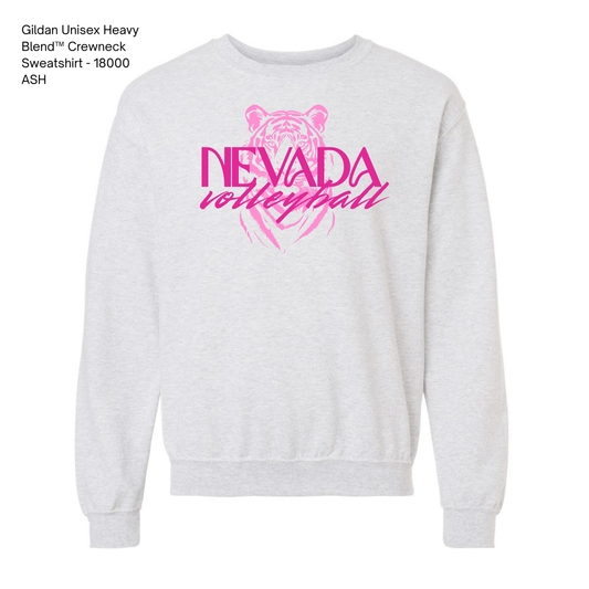 Gildan Crewneck, NHS Volleyball: Pink Tiger