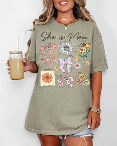 She is Mom Patchwork Graphic Tshirt (Copy)