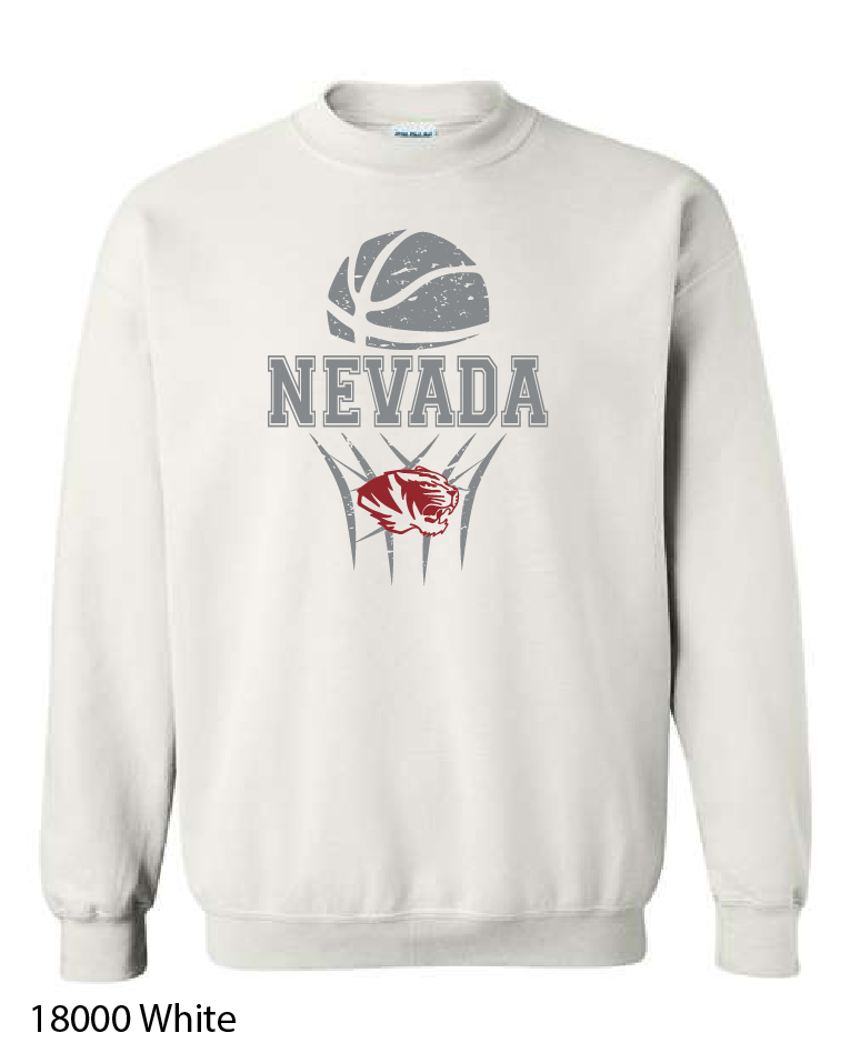 YOUTH Gildan Crewneck Sweatshirt: Nevada Basketball Design