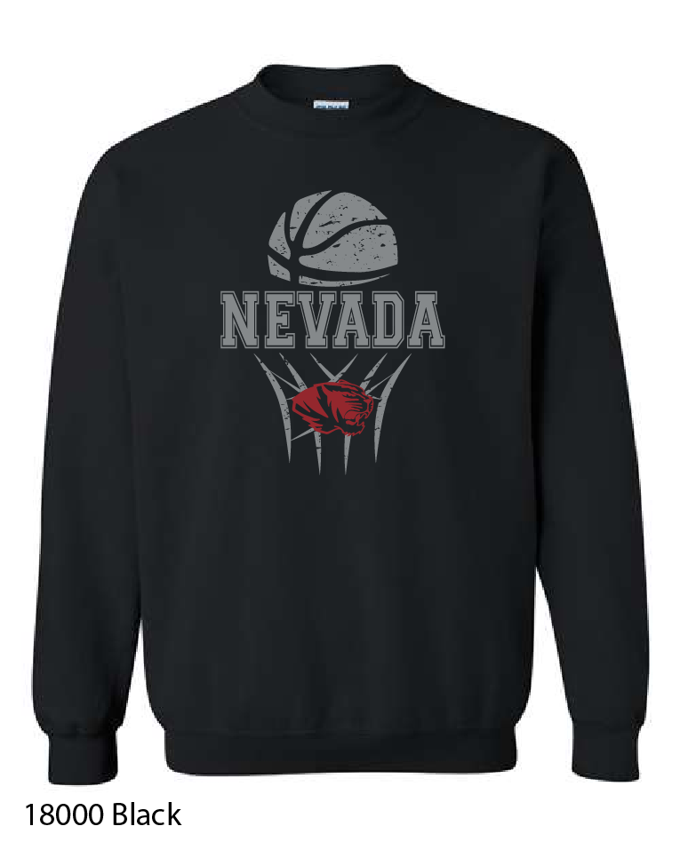 YOUTH Gildan Crewneck Sweatshirt: Nevada Basketball Design