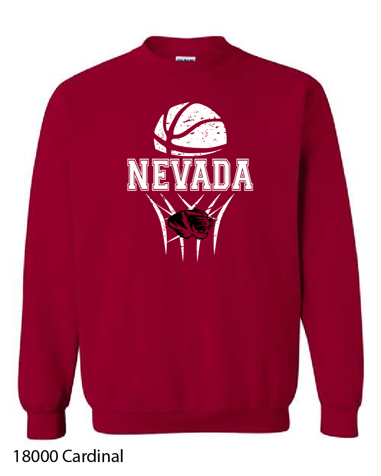 Gildan Crewneck Sweatshirt: Nevada Basketball Design