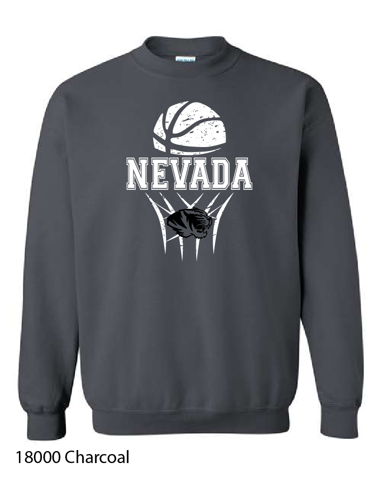 Gildan Crewneck Sweatshirt: Nevada Basketball Design