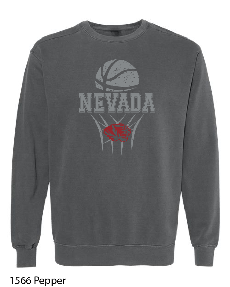 Comfort Colors Sweatshirt: Nevada Basketball Design