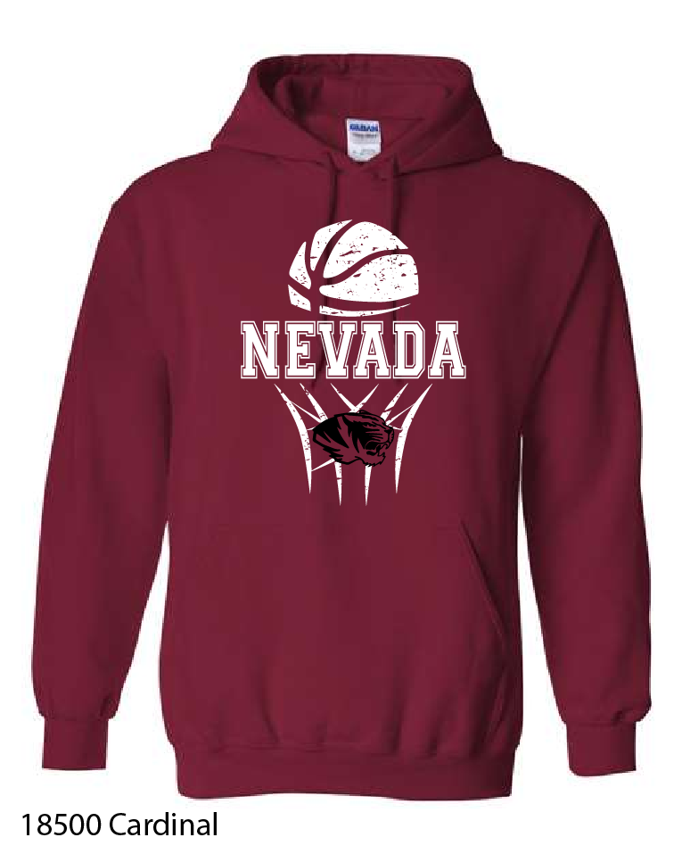 Gildan Hooded Sweatshirt: Nevada Basketball Design