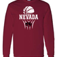 Gildan Long Sleeve T-Shirt: Nevada Basketball Design