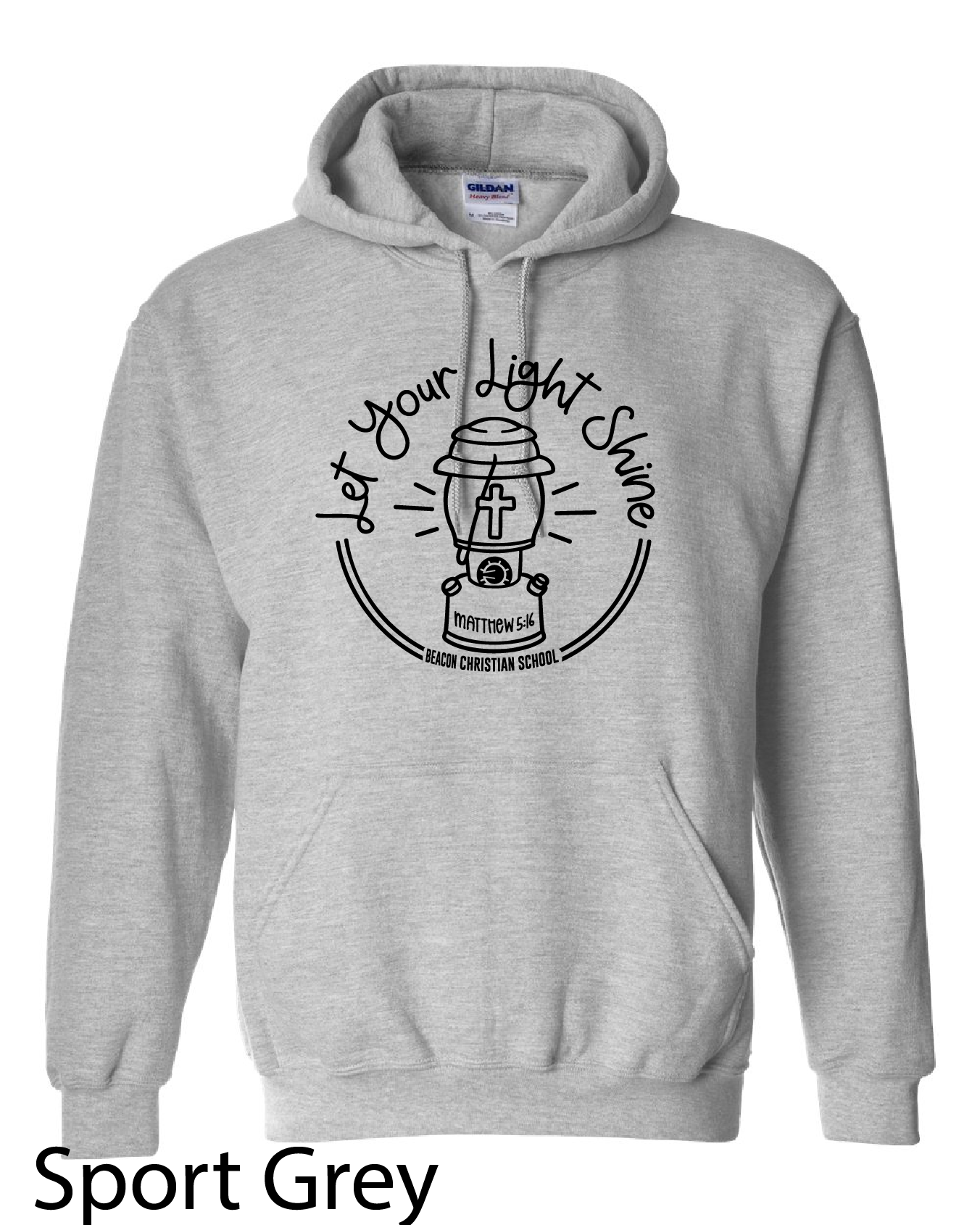 Gildan Hooded Sweatshirt: Let Your Light Shine