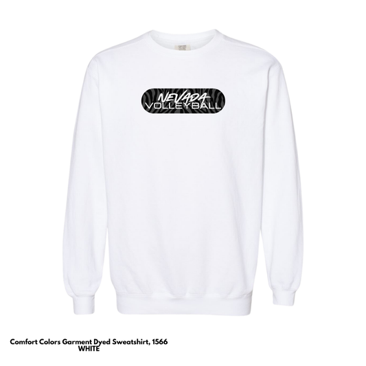 VOLLEYBALL: Comfort Colors Crewneck Adult Sweatshirt (Tiger Stripes)