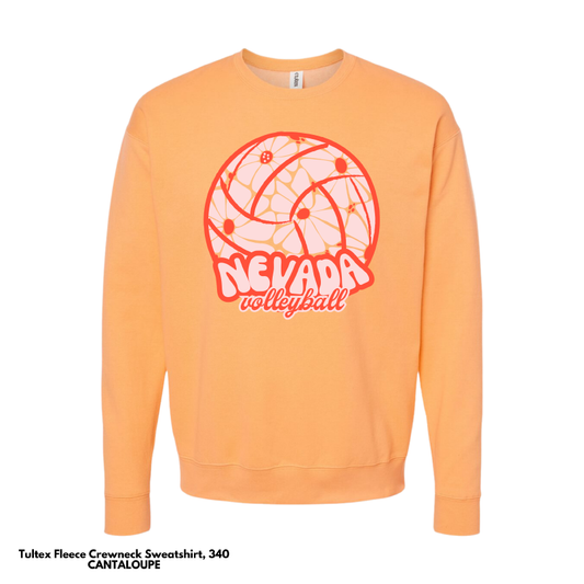 VOLLEYBALL: Tultex Adult Crewneck Sweatshirt (Floral Volleyball)