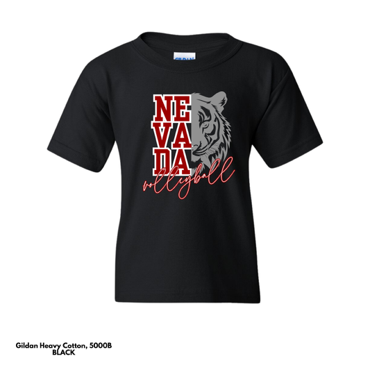 VOLLEYBALL: Youth Gildan Heavy Cotton T-shirt (Tiger Head)