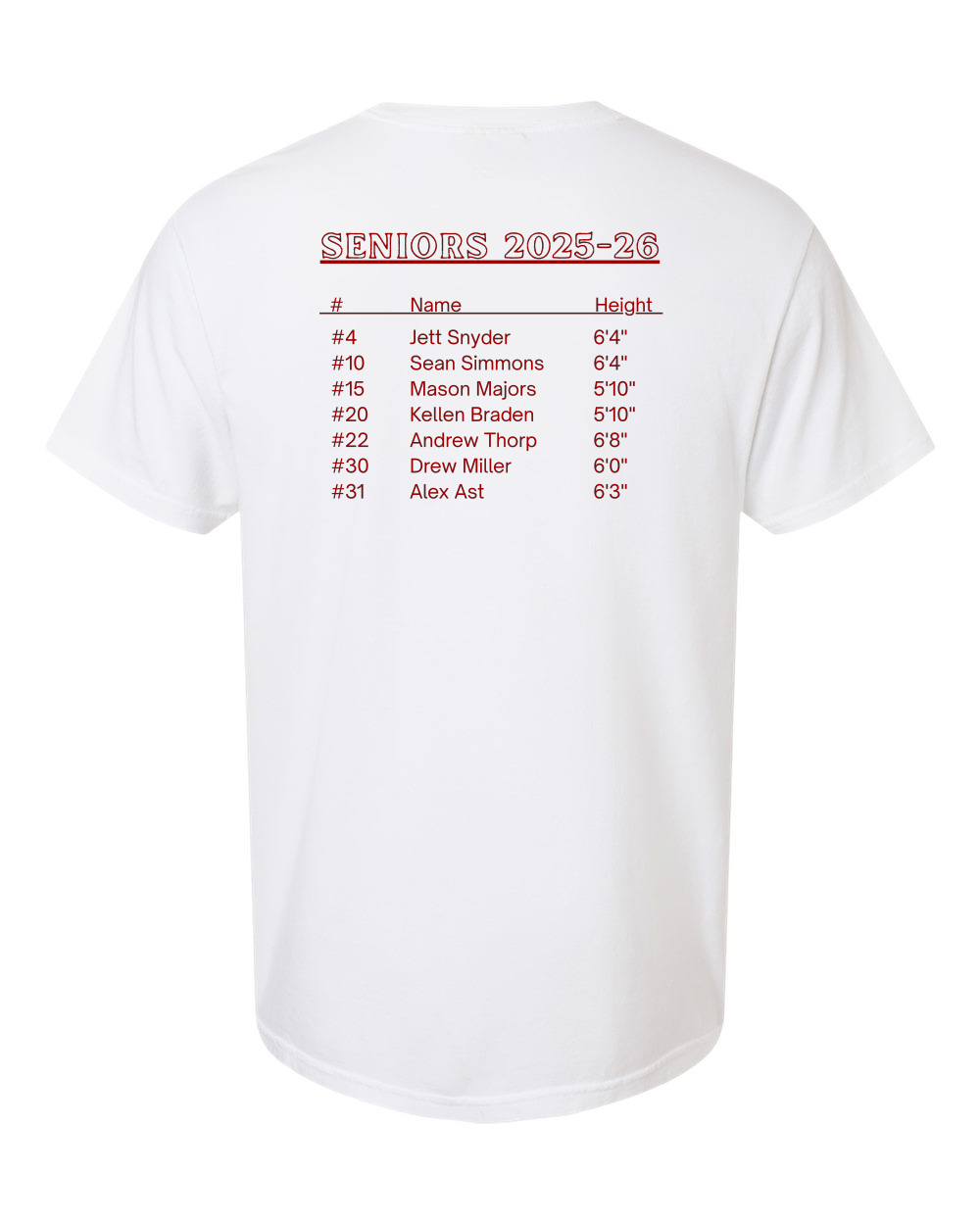 Comfort Colors Tshirt: NHS Senior Boys Basketball Caricature