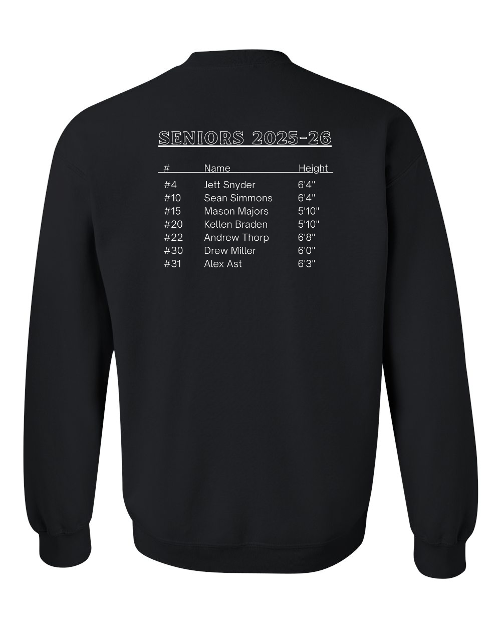Gildan Crewneck Sweatshirt: NHS Senior Boys Basketball Caricature