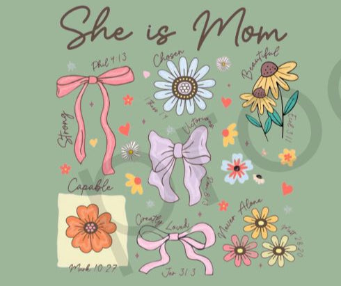 She is Mom Patchwork Graphic Tshirt (Copy)