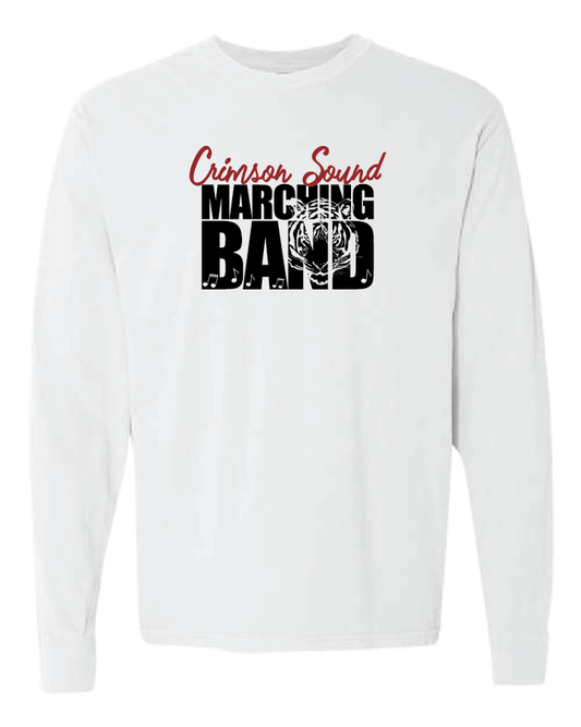 Comfort Colors LS: CS Marching Band Tiger & Music Notes