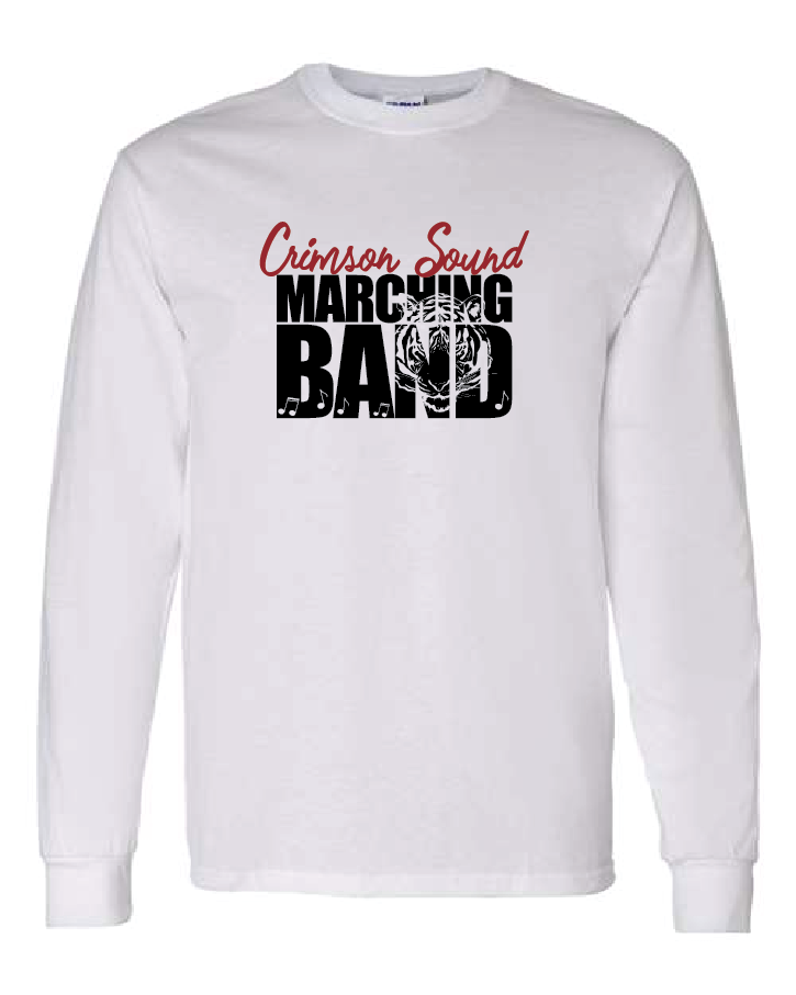 Gildan LS Shirt: CS Marching Band Tiger & Music Notes