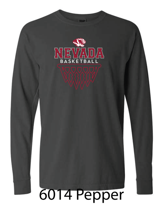 Comfort Colors Long Sleeve T-Shirt: Nevada Basketball