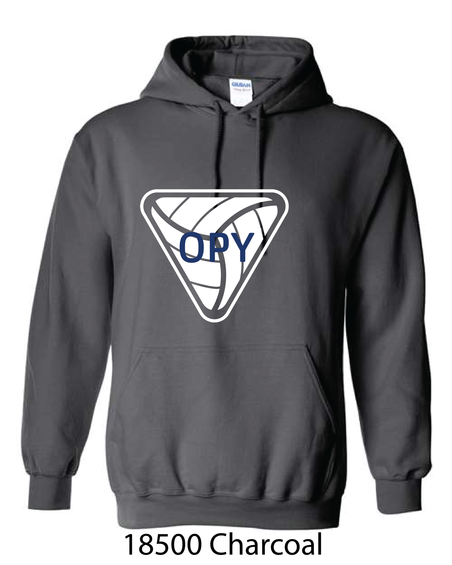 Gildan Hooded Sweatshirt: OPY V-Ball LOGO