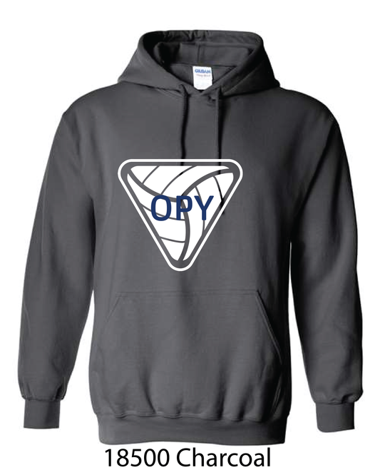 Gildan Hooded Sweatshirt: OPY V-Ball LOGO