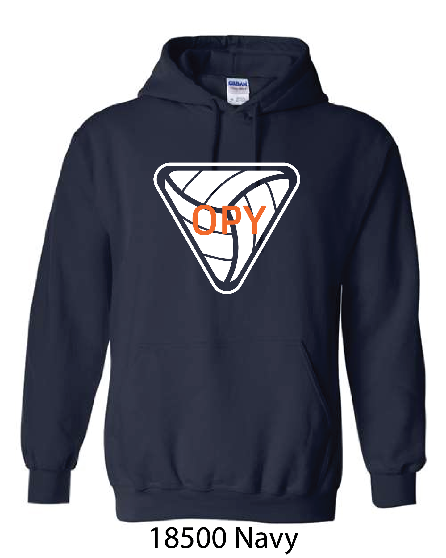 Gildan Hooded Sweatshirt: OPY V-Ball LOGO
