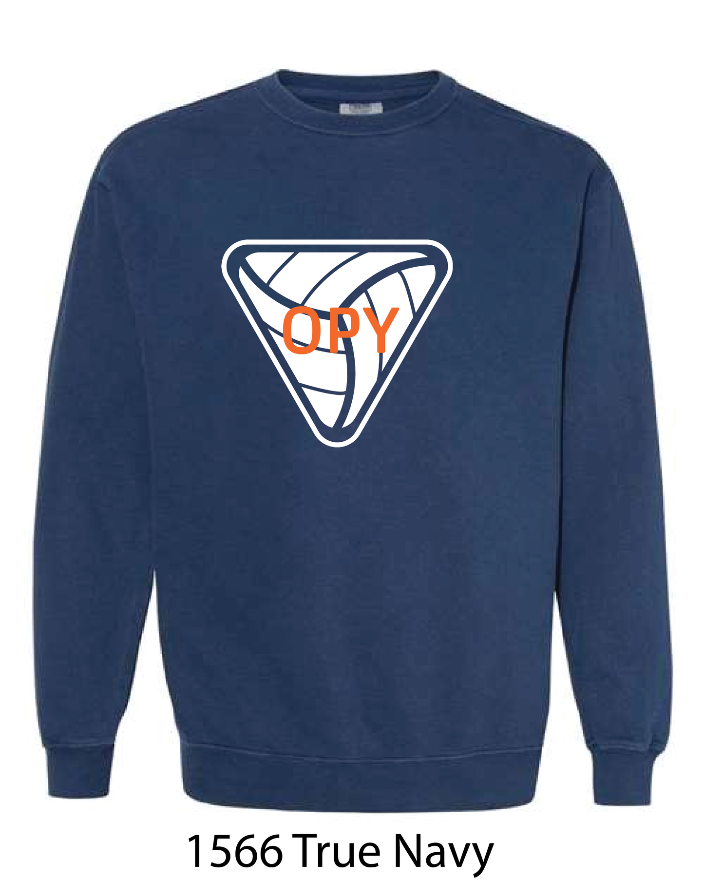 Comfort Colors Crewneck Sweatshirt: OPY V-Ball LOGO